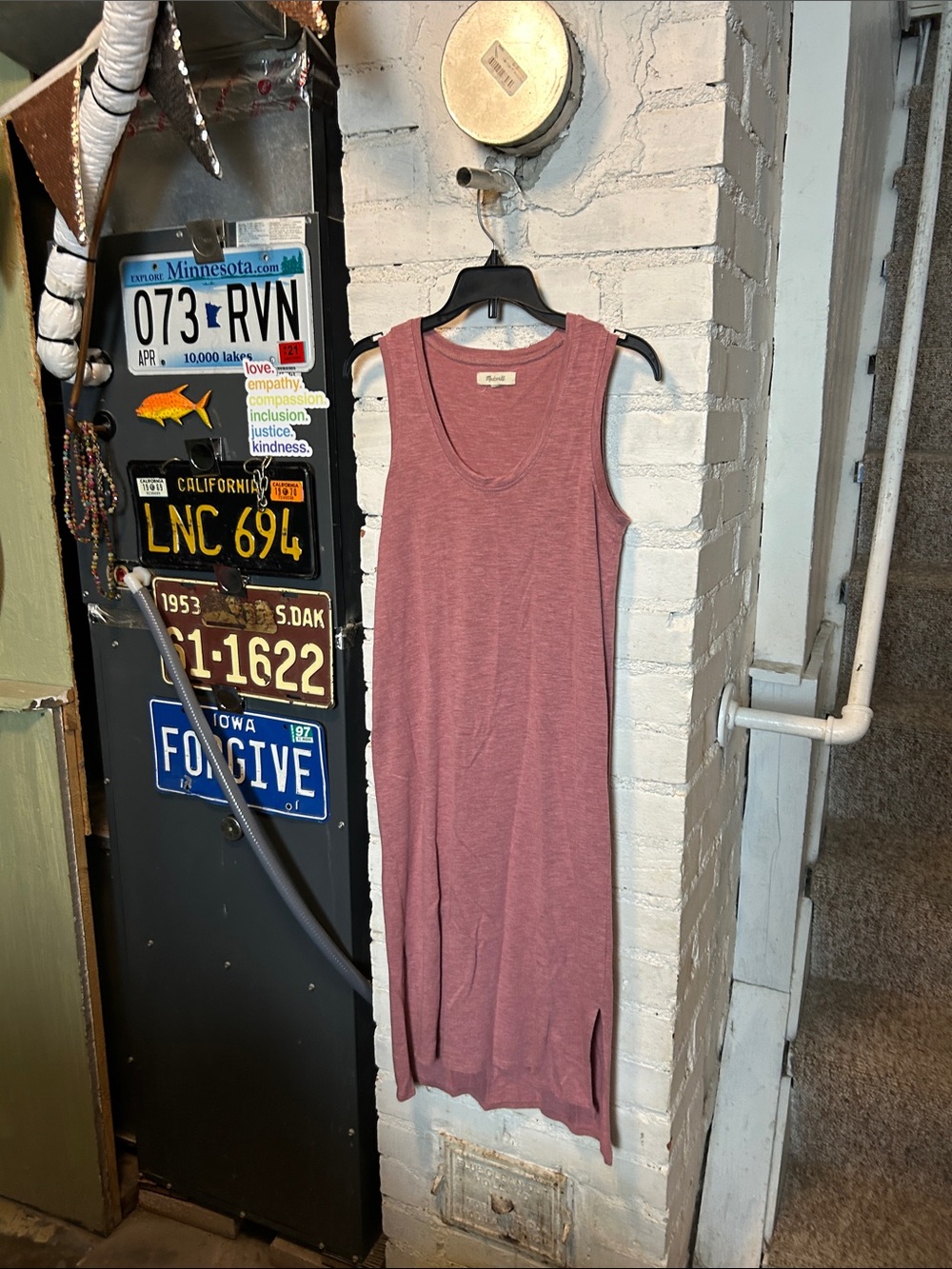 Madewell Pink Heather, Soft Tank Dress in Women’s Size XXS Regular